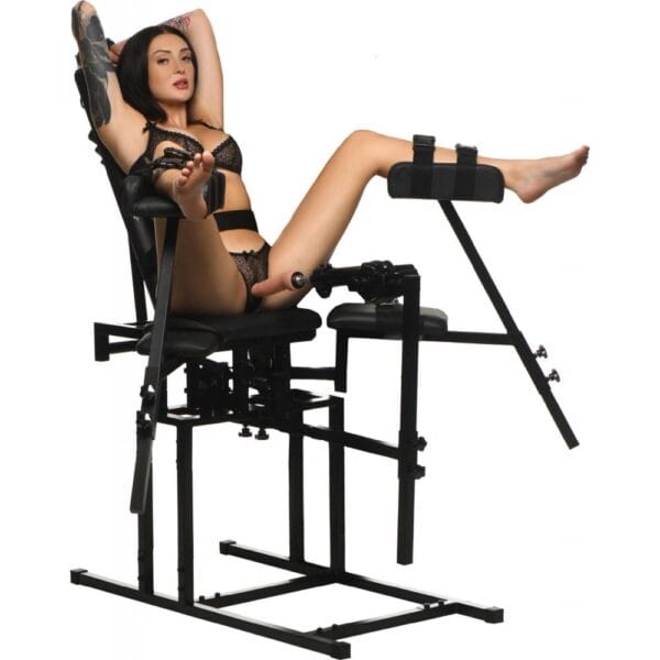 Master Series Leg Spreader Obedience Chair with Sex Machine